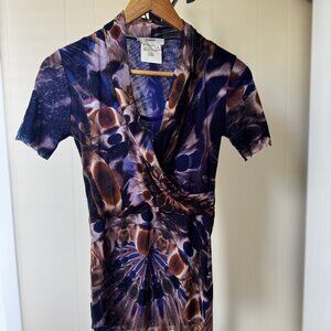 Fuzzi  Short Sleeve Wrap Top